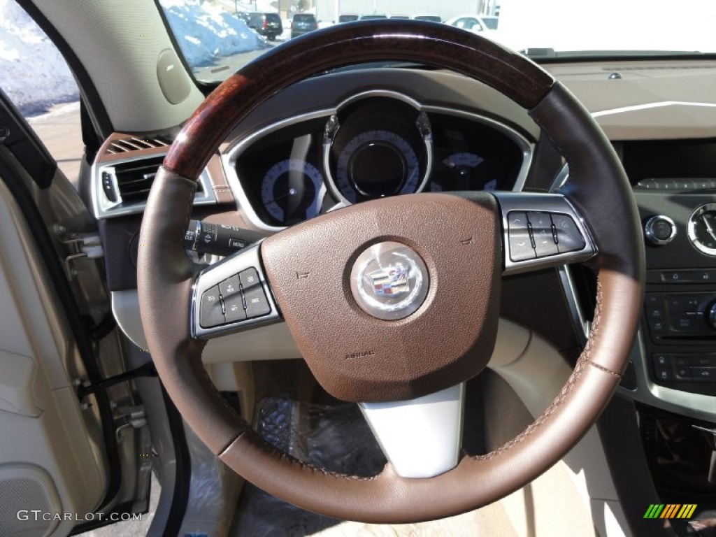 2011 Cadillac SRX FWD Shale/Brownstone Steering Wheel Photo #61723470