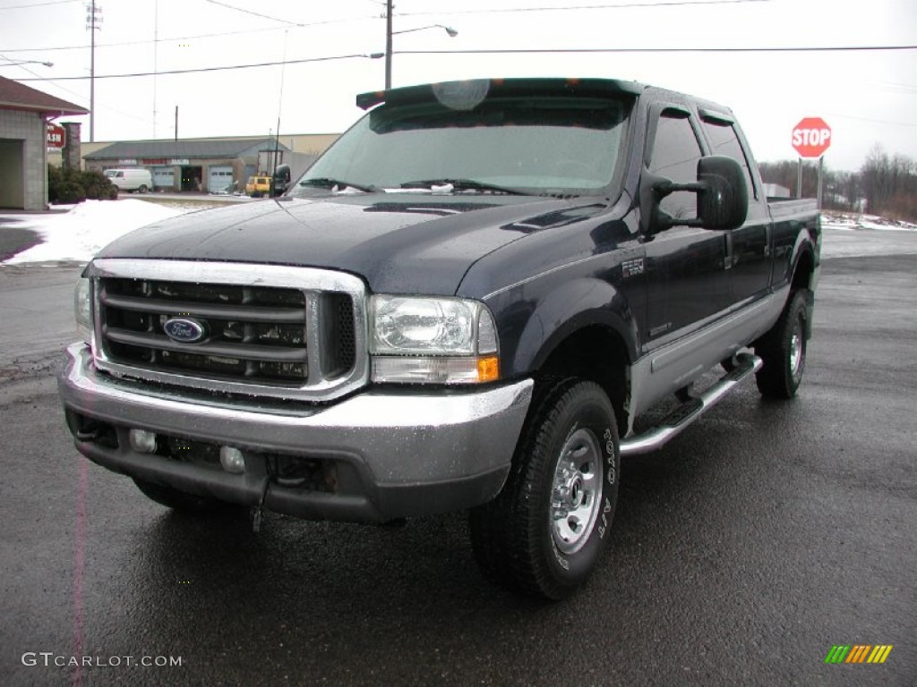 2002 F350 Super Duty XLT Crew Cab 4x4 - True Blue Metallic / Medium Flint photo #1