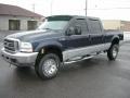 2002 True Blue Metallic Ford F350 Super Duty XLT Crew Cab 4x4  photo #2