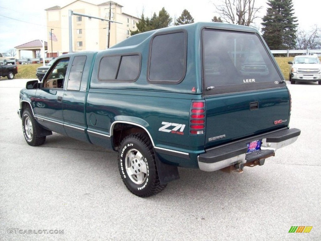 1995 Sierra 1500 SLE Extended Cab 4x4 - Forest Green Metallic / Beige photo #2