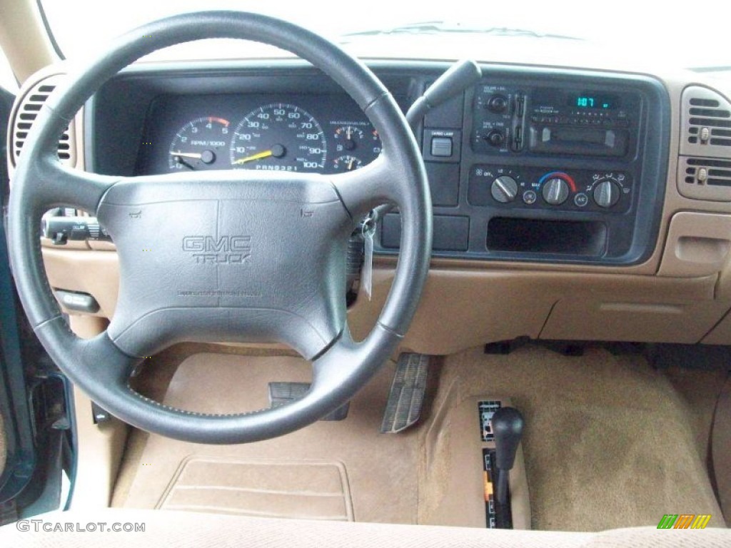 1995 Sierra 1500 SLE Extended Cab 4x4 - Forest Green Metallic / Beige photo #8