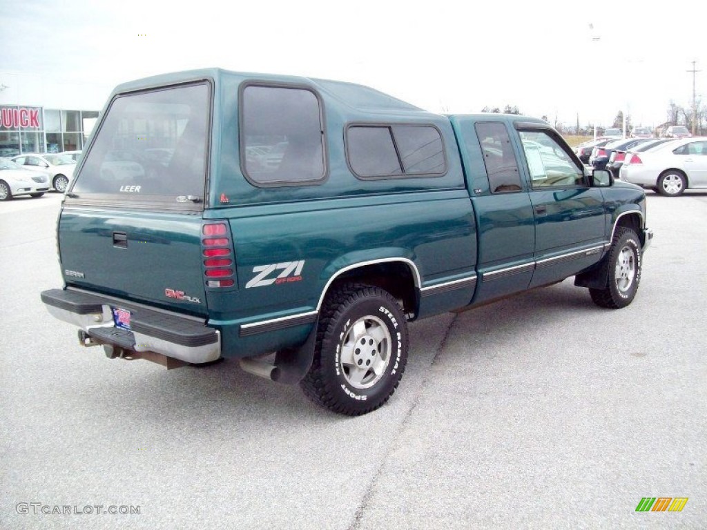 1995 Sierra 1500 SLE Extended Cab 4x4 - Forest Green Metallic / Beige photo #11