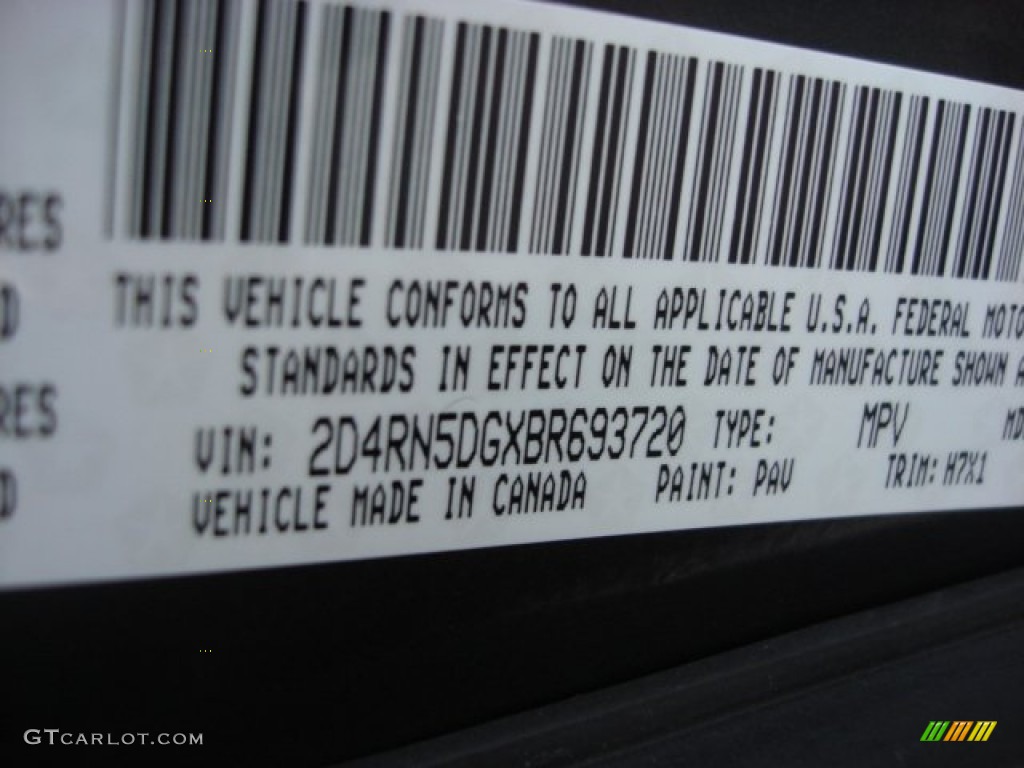 2011 Grand Caravan Color Code PAV for Dark Charcoal Pearl Photo #61727751