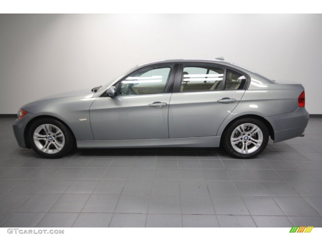 2008 3 Series 328i Sedan - Arctic Metallic / Beige photo #2