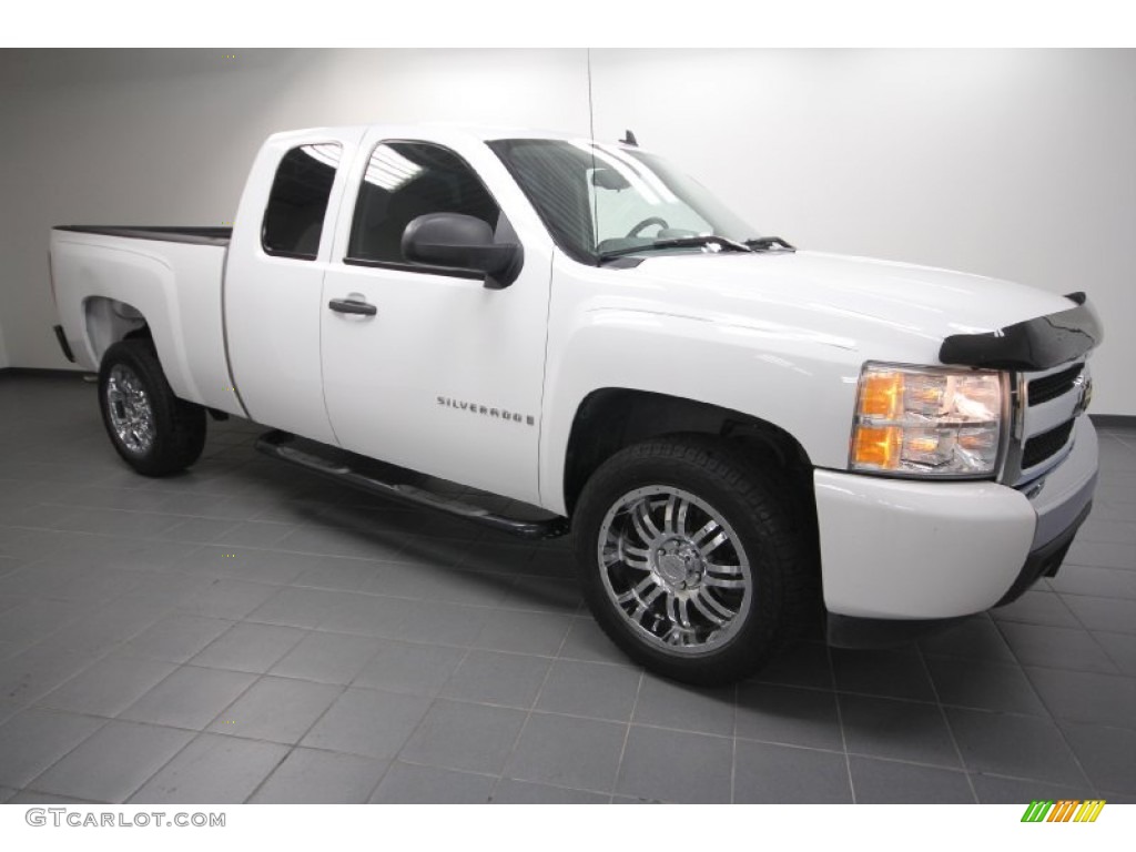 2008 Silverado 1500 Work Truck Extended Cab - Summit White / Dark Titanium photo #1