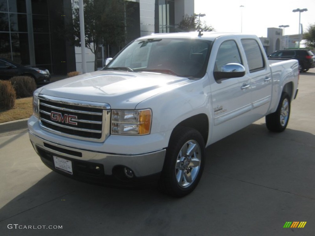 2012 Sierra 1500 SLE Crew Cab - Summit White / Ebony photo #1