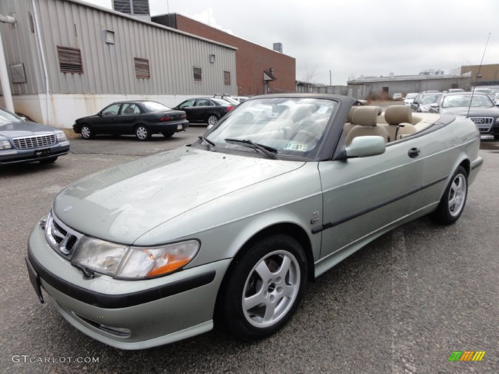 2000 9-3 SE Convertible - Sun Green Metallic / Warm Beige photo #2