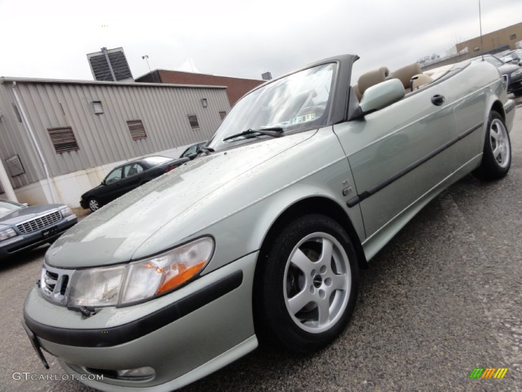 2000 9-3 SE Convertible - Sun Green Metallic / Warm Beige photo #3