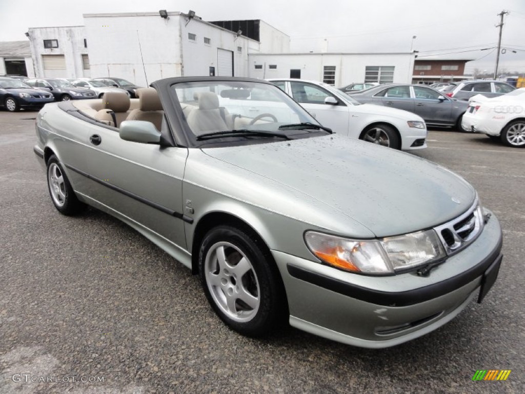 2000 9-3 SE Convertible - Sun Green Metallic / Warm Beige photo #5