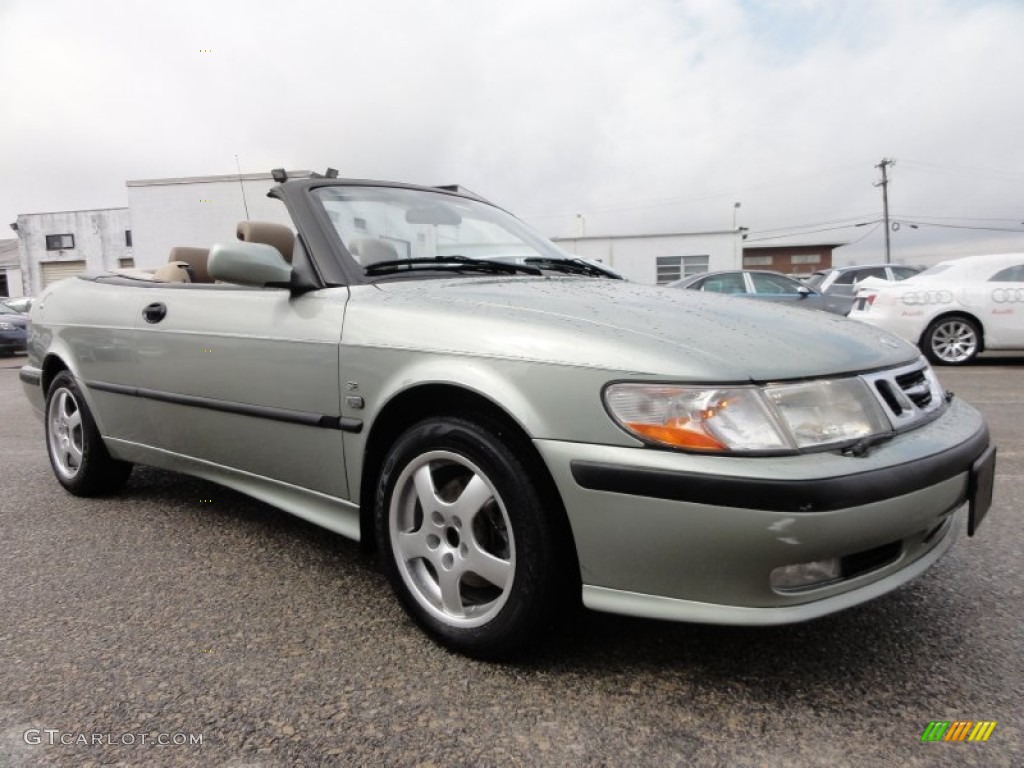 2000 9-3 SE Convertible - Sun Green Metallic / Warm Beige photo #6