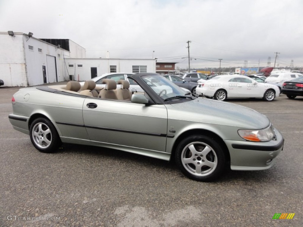 2000 9-3 SE Convertible - Sun Green Metallic / Warm Beige photo #7