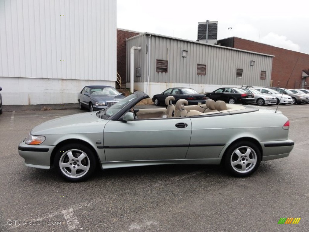 2000 9-3 SE Convertible - Sun Green Metallic / Warm Beige photo #12