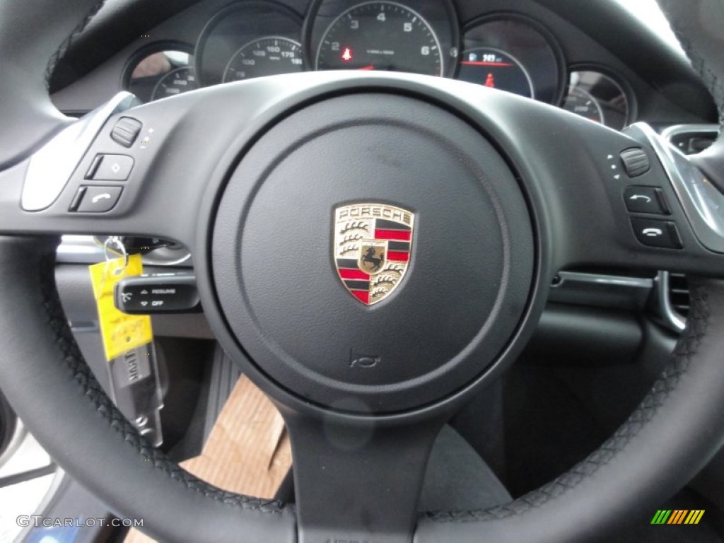 2012 Porsche Panamera 4 Black Steering Wheel Photo #61743874
