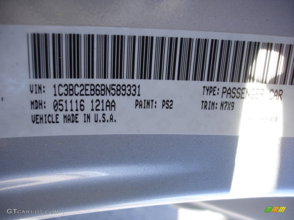2011 Chrysler 200 Touring Convertible Color Code Photos