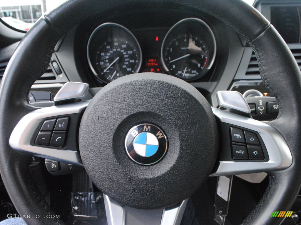 2009 BMW Z4 sDrive35i Roadster Ivory White Nappa Leather Steering Wheel Photo #61745905