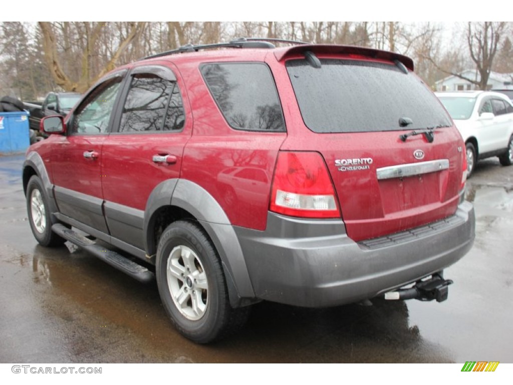 2004 Sorento EX 4WD - Ruby Red Metallic / Gray photo #14