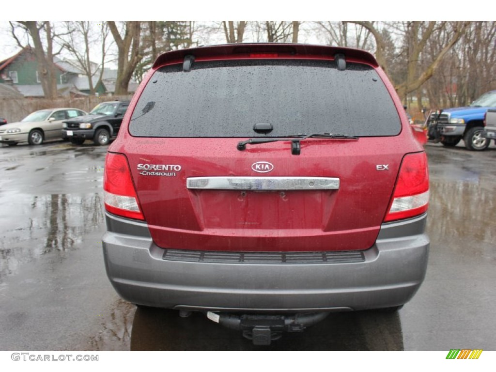 2004 Sorento EX 4WD - Ruby Red Metallic / Gray photo #16