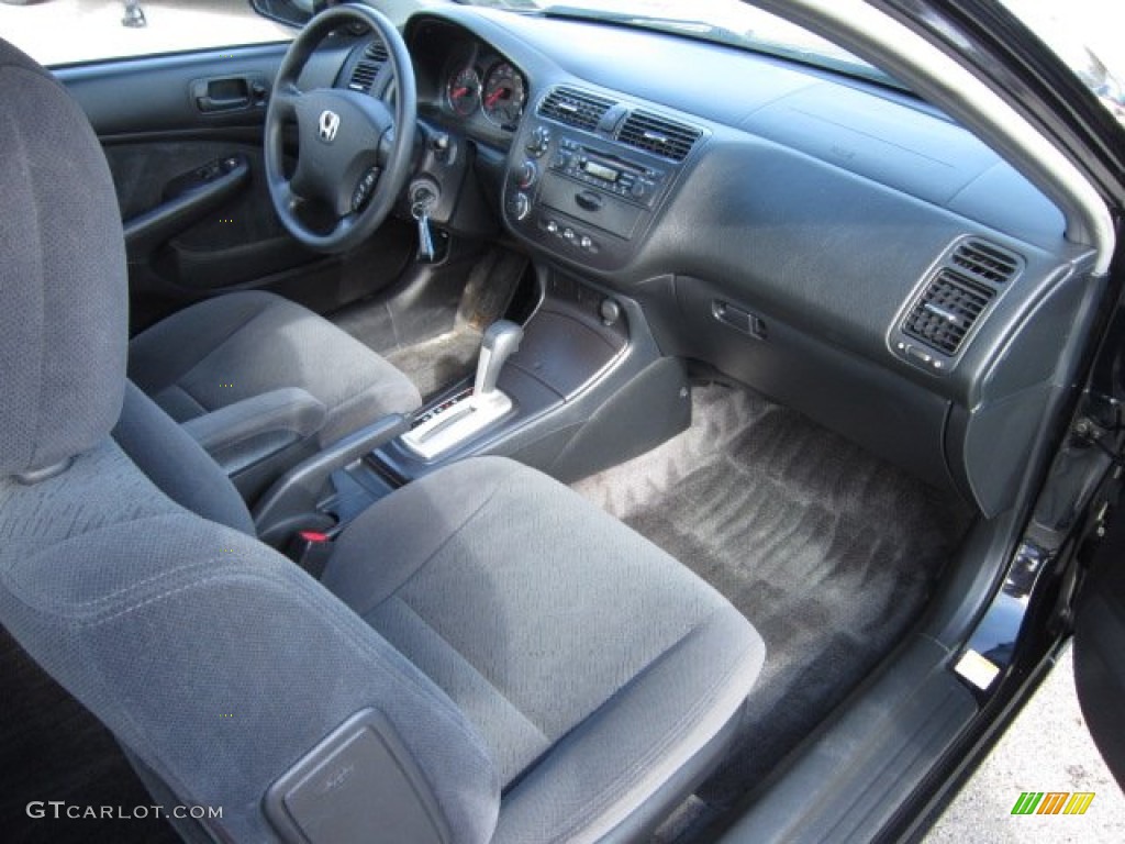 Black Interior 2005 Honda Civic EX Coupe Photo #61750133