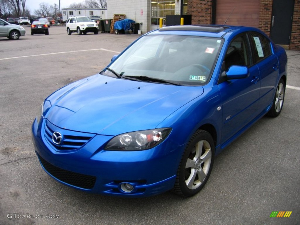 2006 MAZDA3 s Sedan - Winning Blue Metallic / Black/Blue photo #2