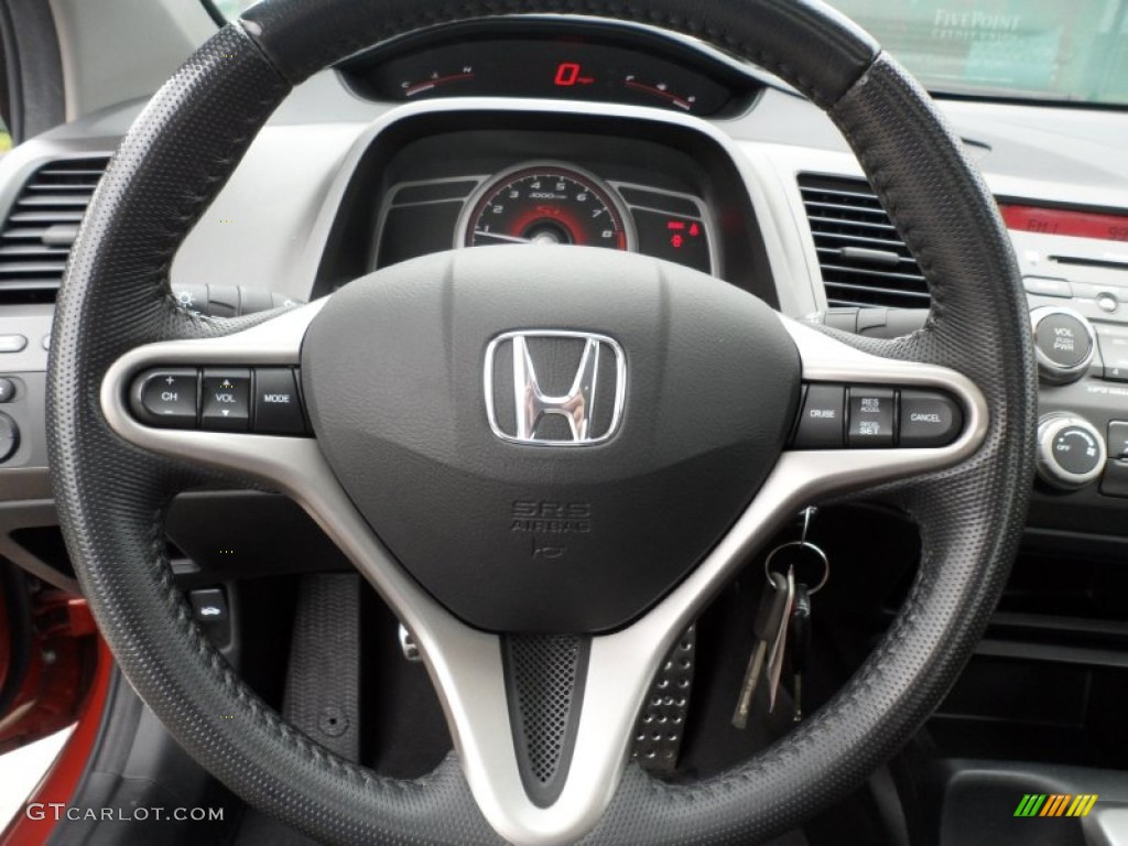 2009 Honda Civic Si Coupe Black Steering Wheel Photo #61750677