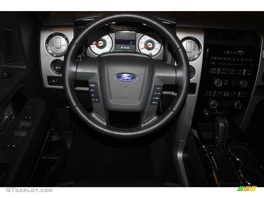 2009 Ford F150 FX4 SuperCab 4x4 Black/Black Steering Wheel Photo #61751530
