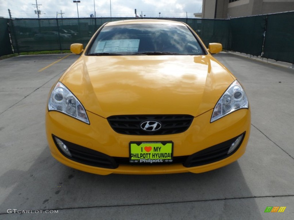 2012 Genesis Coupe 3.8 R-Spec - Interlagos Yellow / Black Leather/Red Cloth photo #8