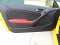 Black Leather/Red Cloth 2012 Hyundai Genesis Coupe 3.8 R-Spec Door Panel