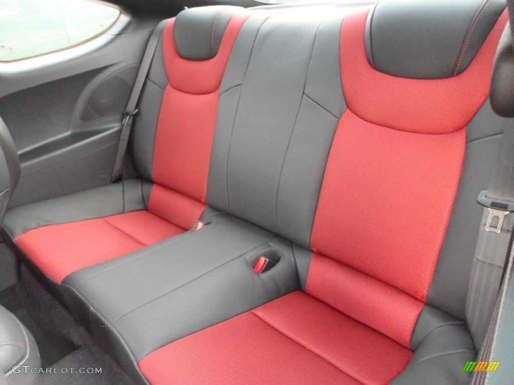 Black Leather/Red Cloth Interior 2012 Hyundai Genesis Coupe 3.8 R-Spec Photo #61751926