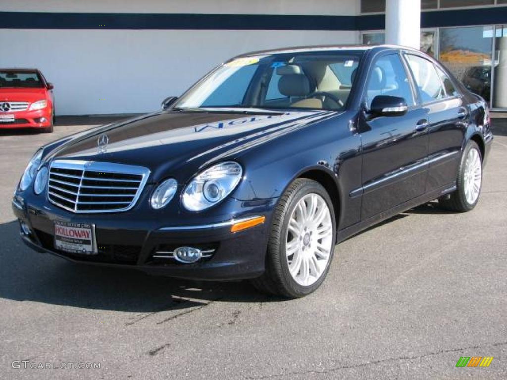 2008 E 350 4Matic Sedan - Capri Blue Metallic / Cashmere photo #1