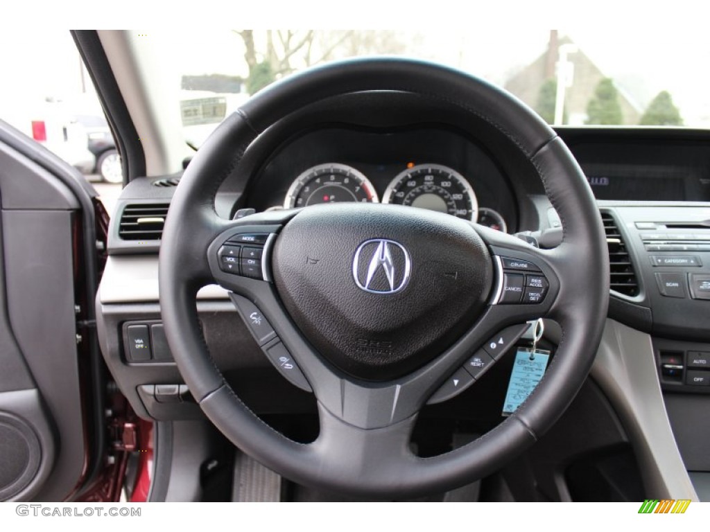 2009 Acura TSX Sedan Ebony Steering Wheel Photo #61764659