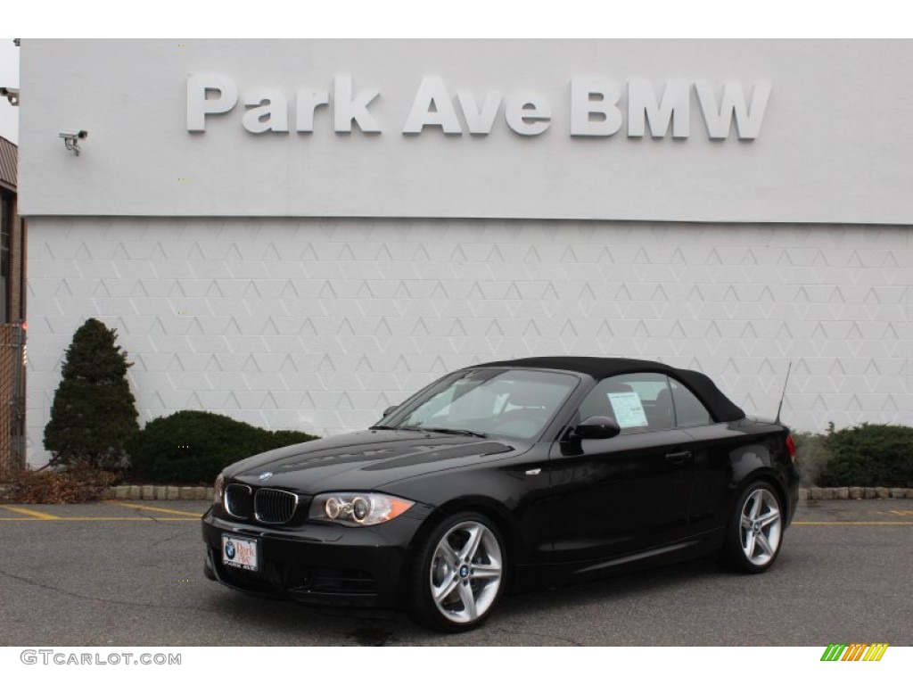 2008 1 Series 135i Convertible - Black Sapphire Metallic / Coral Red photo #1