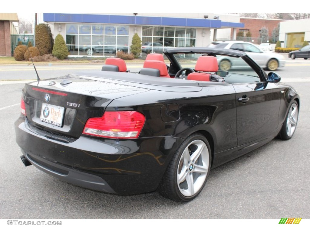 2008 1 Series 135i Convertible - Black Sapphire Metallic / Coral Red photo #5