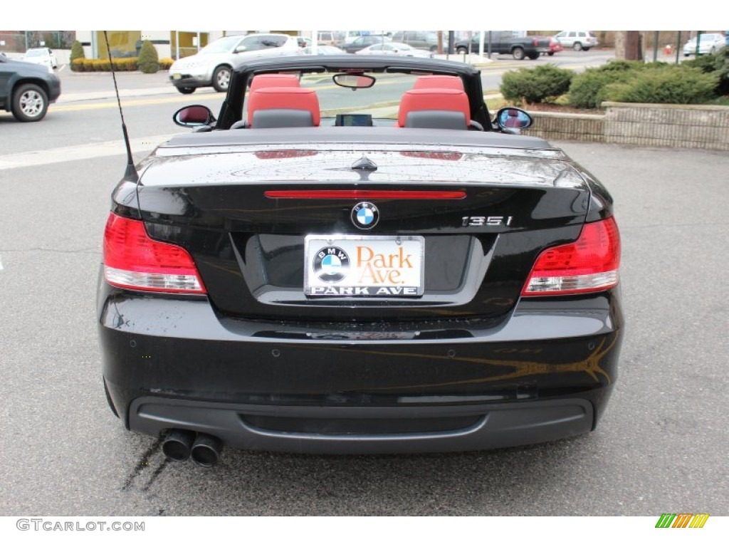 2008 1 Series 135i Convertible - Black Sapphire Metallic / Coral Red photo #6