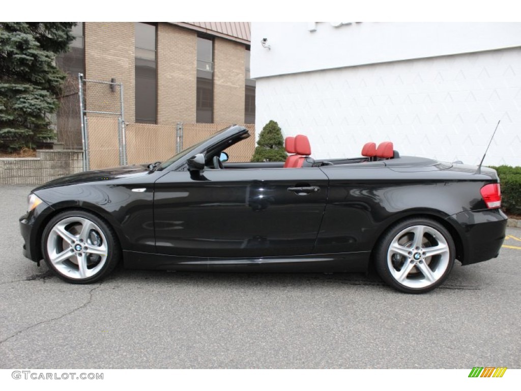2008 1 Series 135i Convertible - Black Sapphire Metallic / Coral Red photo #8