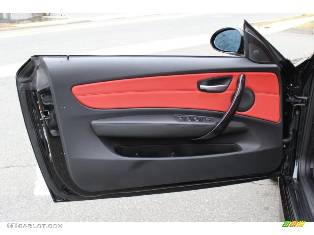 2008 1 Series 135i Convertible - Black Sapphire Metallic / Coral Red photo #9