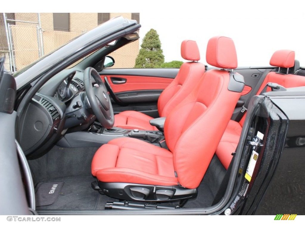 2008 1 Series 135i Convertible - Black Sapphire Metallic / Coral Red photo #11