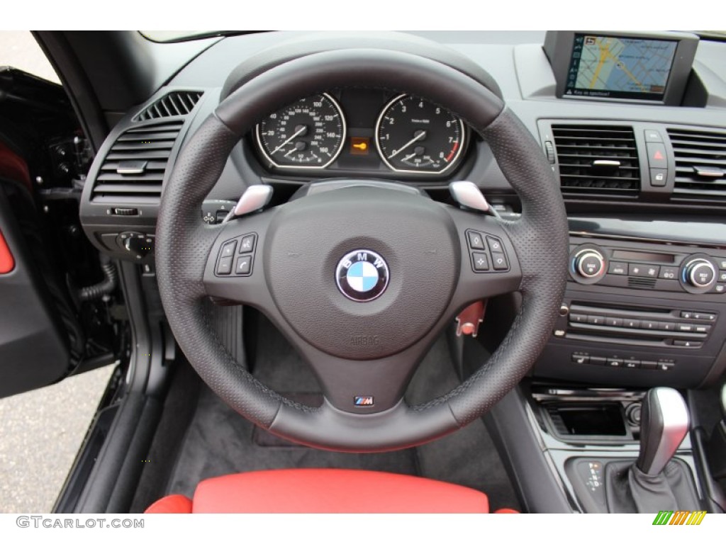 2008 1 Series 135i Convertible - Black Sapphire Metallic / Coral Red photo #14