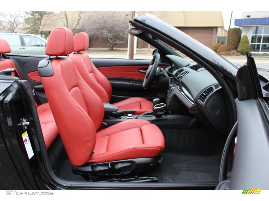 2008 1 Series 135i Convertible - Black Sapphire Metallic / Coral Red photo #25