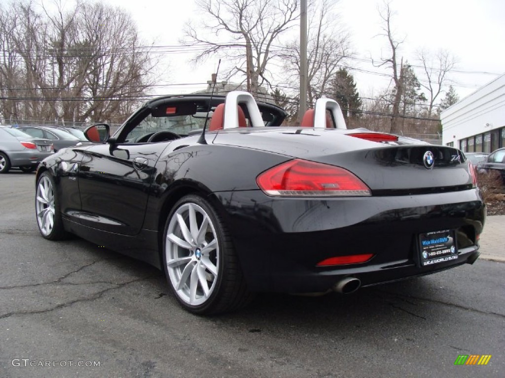 2009 Z4 sDrive35i Roadster - Black Sapphire Metallic / Coral Red Kansas Leather photo #4