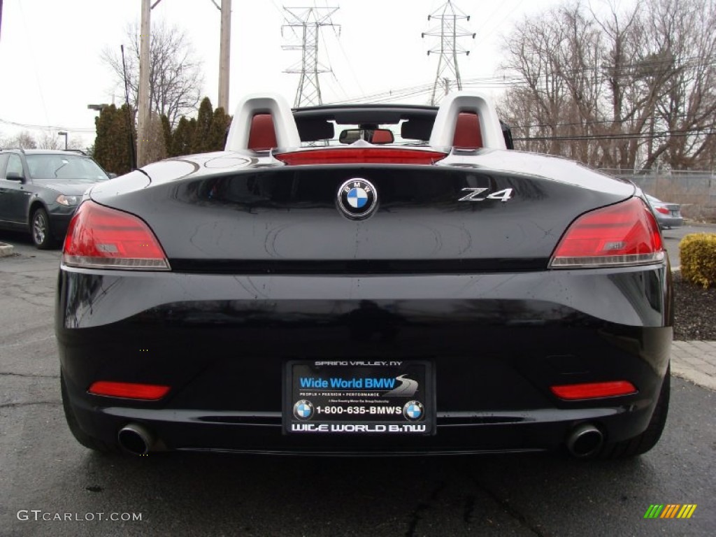 2009 Z4 sDrive35i Roadster - Black Sapphire Metallic / Coral Red Kansas Leather photo #5