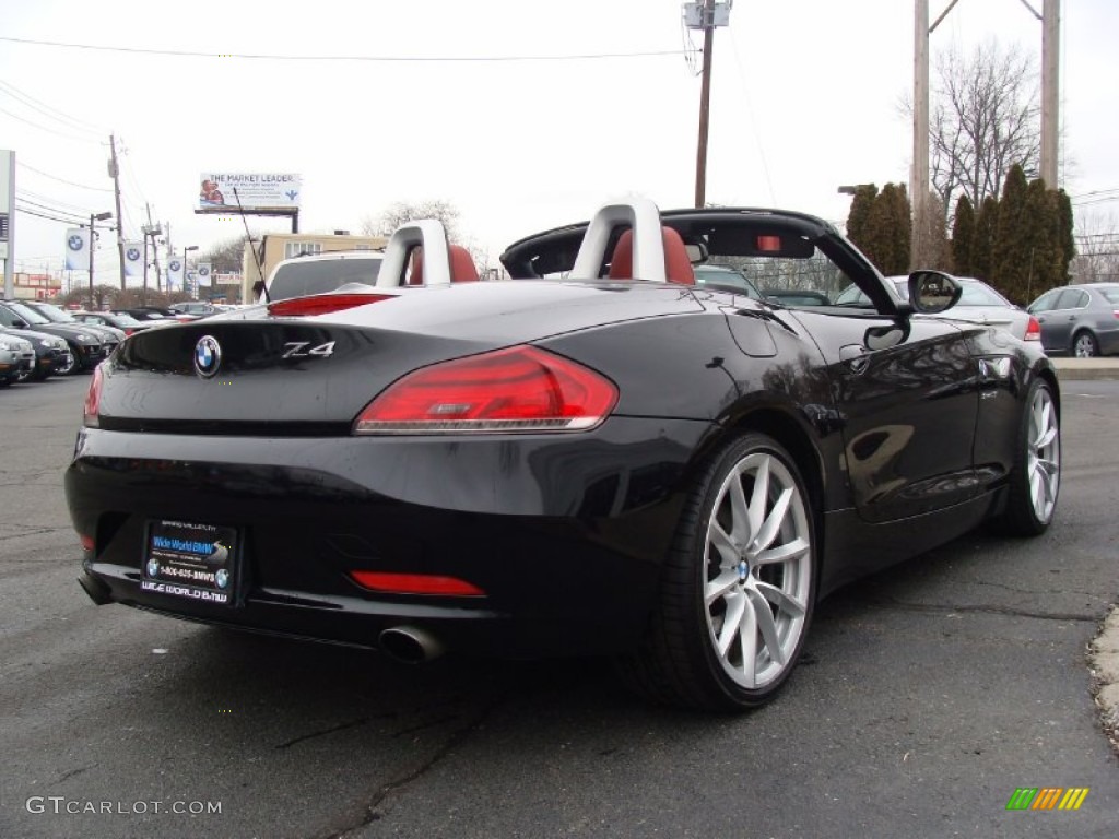 2009 Z4 sDrive35i Roadster - Black Sapphire Metallic / Coral Red Kansas Leather photo #6