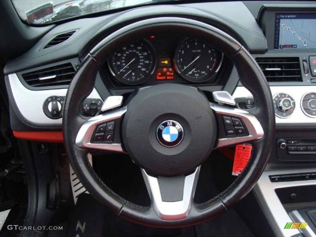 2009 Z4 sDrive35i Roadster - Black Sapphire Metallic / Coral Red Kansas Leather photo #14