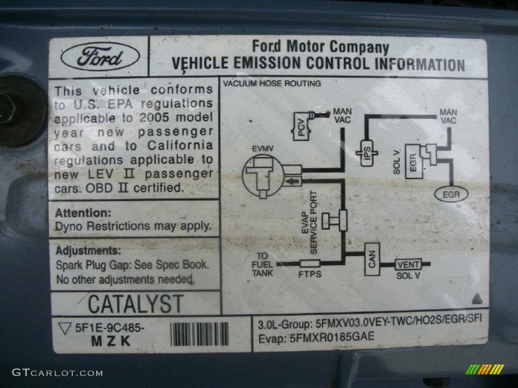 2005 Ford Taurus SE Wagon Info Tag Photos