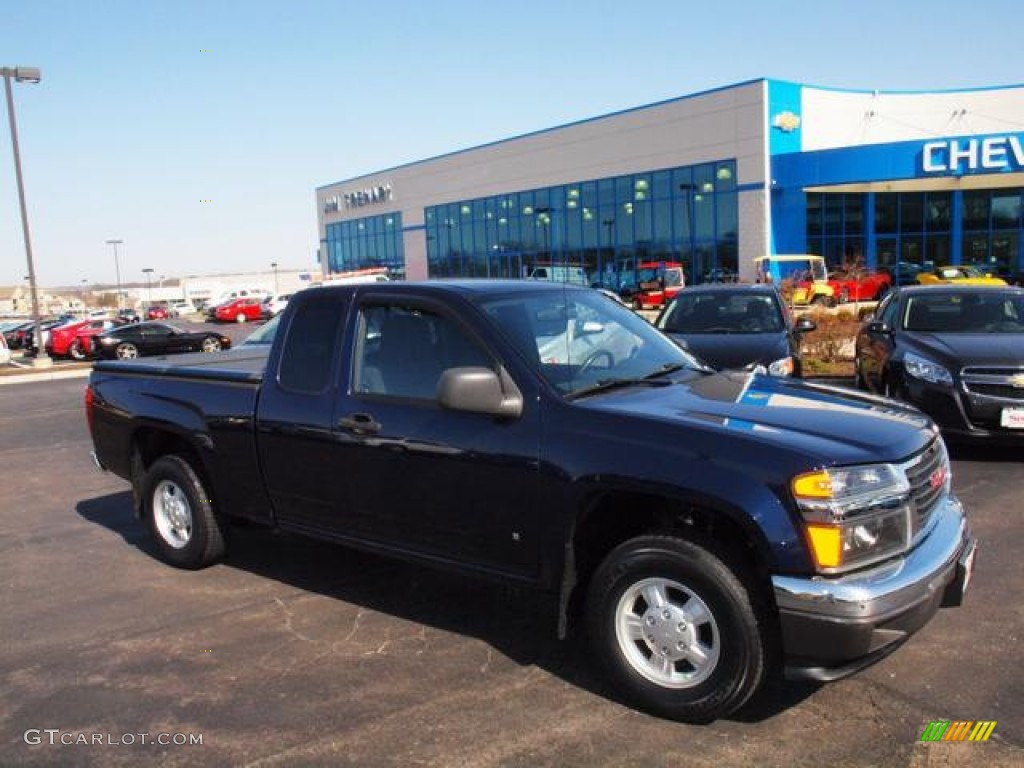 2007 Canyon SLE Extended Cab - Midnight Blue Metallic / Dark Pewter photo #2
