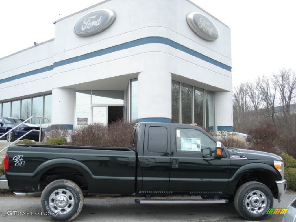 2012 F350 Super Duty XLT SuperCab 4x4 - Green Gem Metallic / Steel photo #1