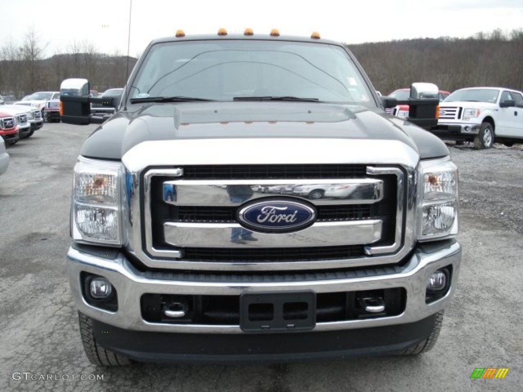 2012 F350 Super Duty XLT SuperCab 4x4 - Green Gem Metallic / Steel photo #3