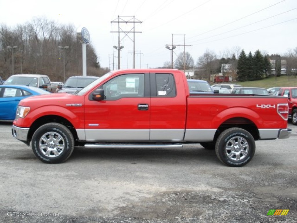 2012 F150 XLT SuperCab 4x4 - Race Red / Steel Gray photo #5