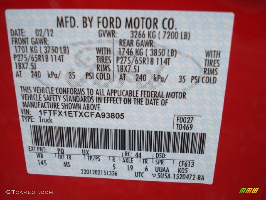 2012 F150 XLT SuperCab 4x4 - Race Red / Steel Gray photo #20