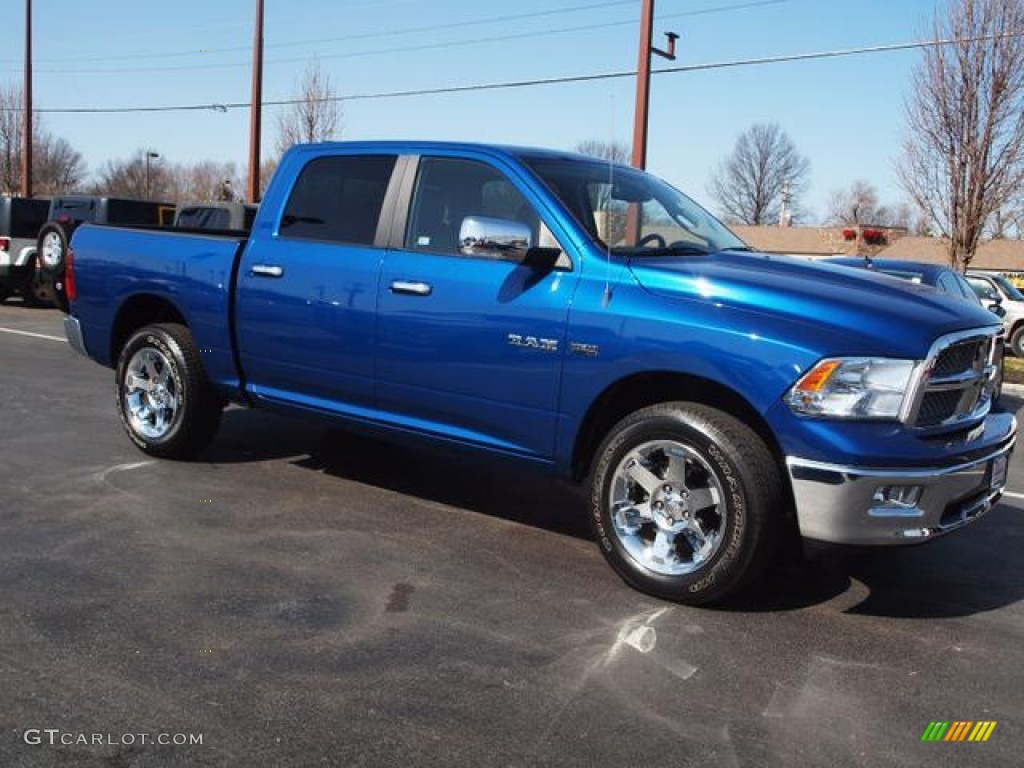 2009 Ram 1500 Laramie Crew Cab 4x4 - Deep Water Blue Pearl / Dark Slate Gray photo #2