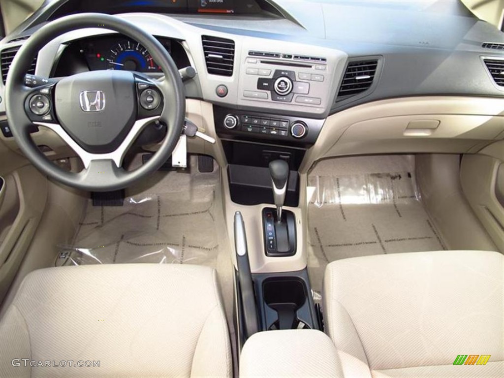 2012 Honda Civic LX Sedan Beige Dashboard Photo #61783993